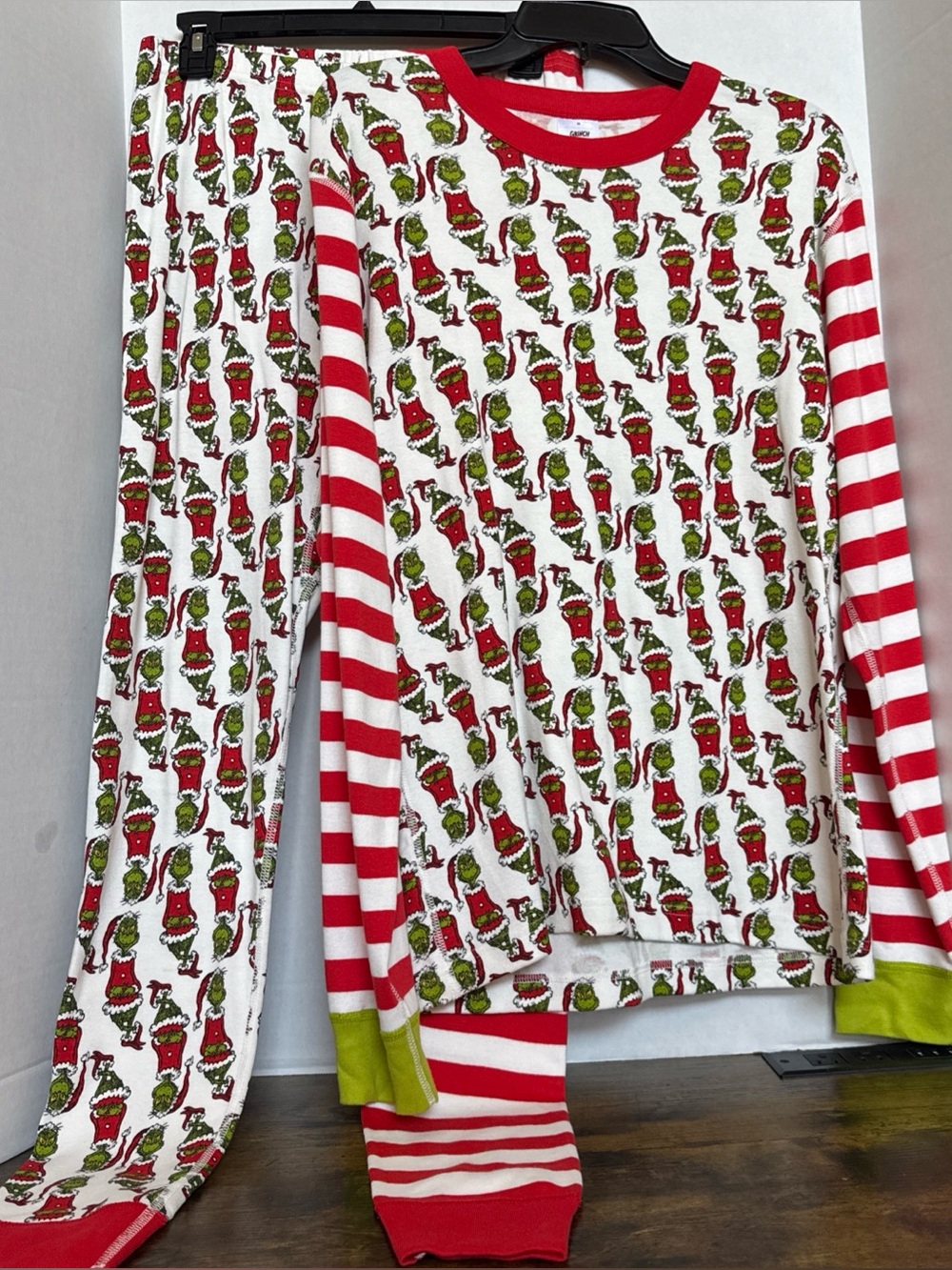 Hanna ANDERSSON UNISEX GRINCH LONG JOHN PJ TOP & Bottom SIZE M EUC